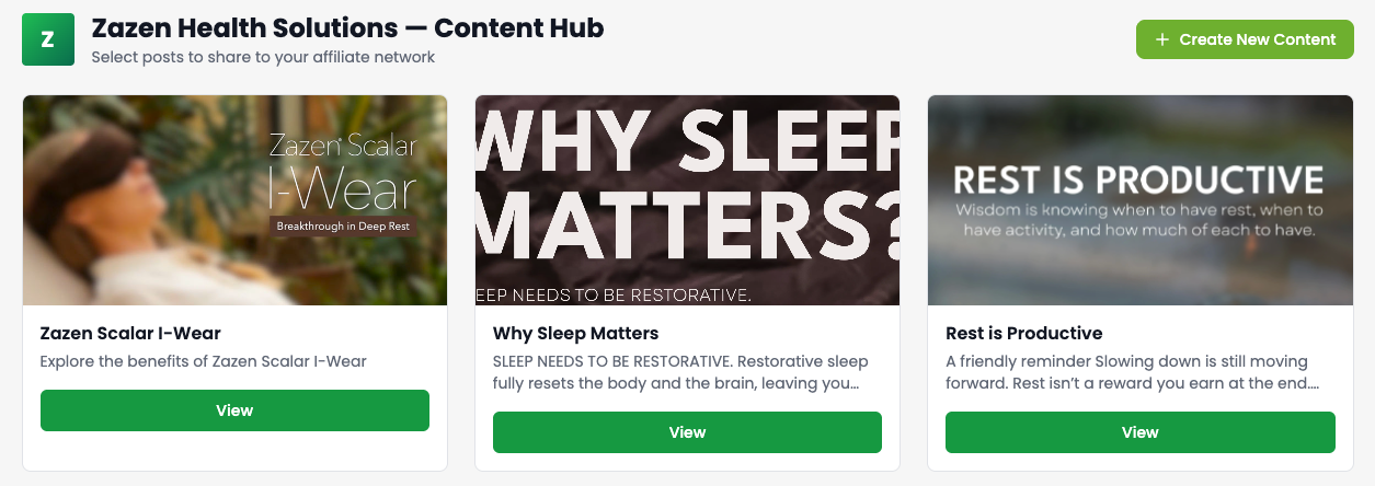 Content Hub preview